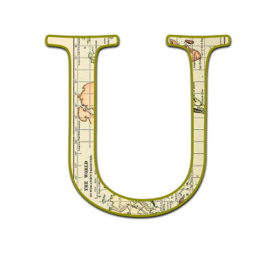 letter u made from a map image