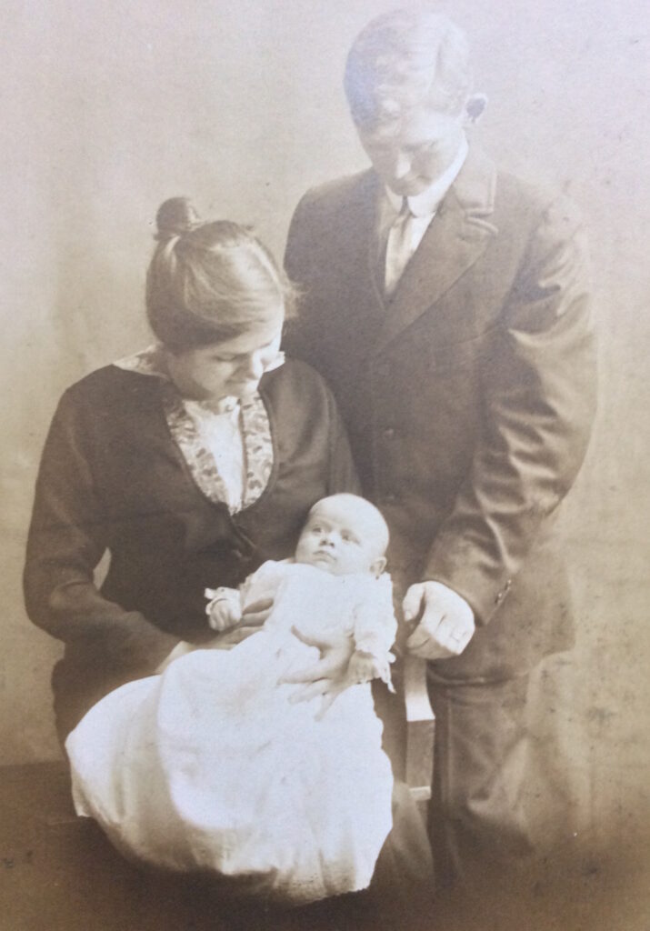 My Grandmother, Dorothy Culp Hill, and Grandfather, Ellis Hill, with their first child, my father, Donald. Circa 1914.