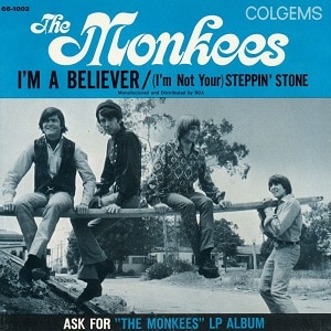 Fair use of image. Group: Monkees. Song Writer: Neil Diamond. Label: Colgems. 