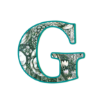 The letter G made from public domain, out-of-copyright "The Language of Flowers for The Women's Legacy Project, Legacy Tools, for the 2016 A to Z Blogging Challenge