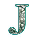 The letter J made from public domain, out-of-copyright "The Language of Flowers for The Women's Legacy Project, Legacy Tools, for the 2016 A to Z Blogging Challenge