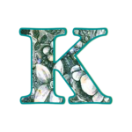 The letter K made from public domain, out-of-copyright "The Language of Flowers for The Women's Legacy Project, Legacy Tools, for the 2016 A to Z Blogging Challenge
