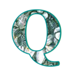 The letter Q made from public domain, out-of-copyright "The Language of Flowers for The Women's Legacy Project, Legacy Tools, for the 2016 A to Z Blogging Challenge
