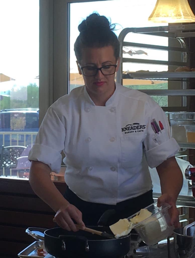 Kneaders restaurant and bakery pastry demonstration in Tucson at Craycroft and River Store