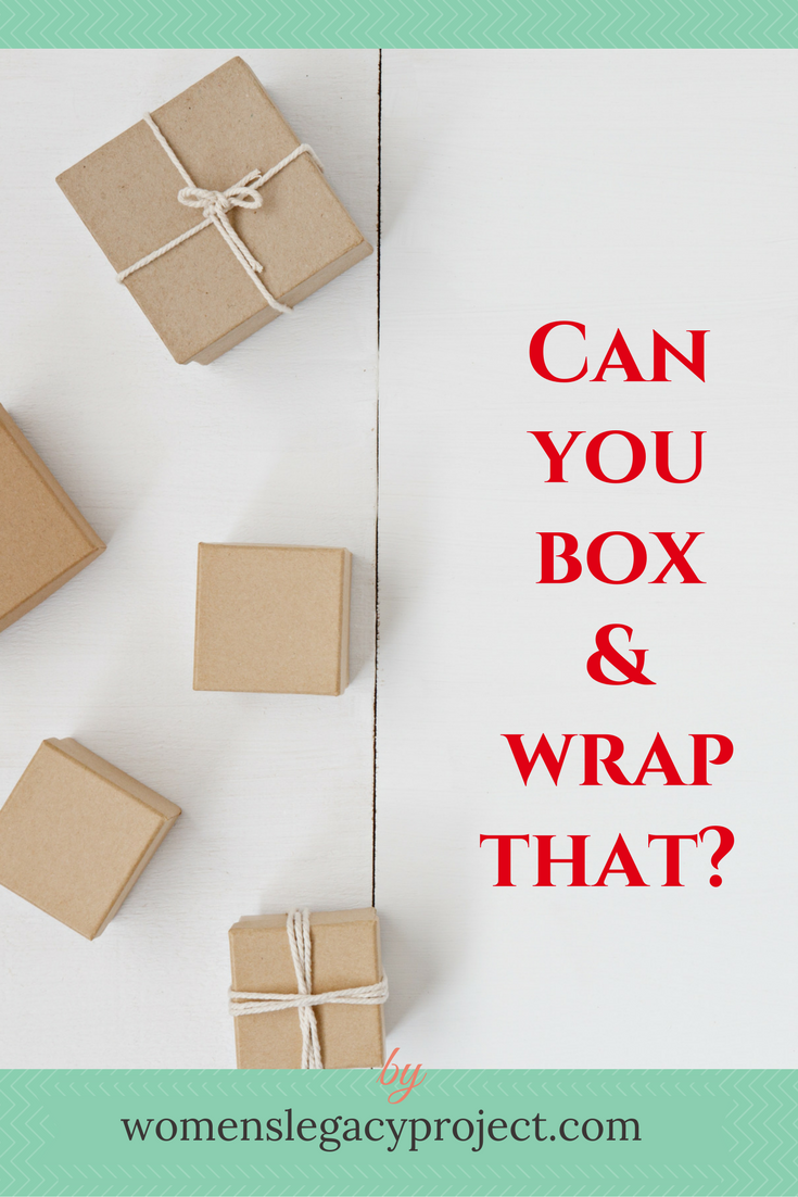 wrapped boxes with the question, to wrap or not to wrap