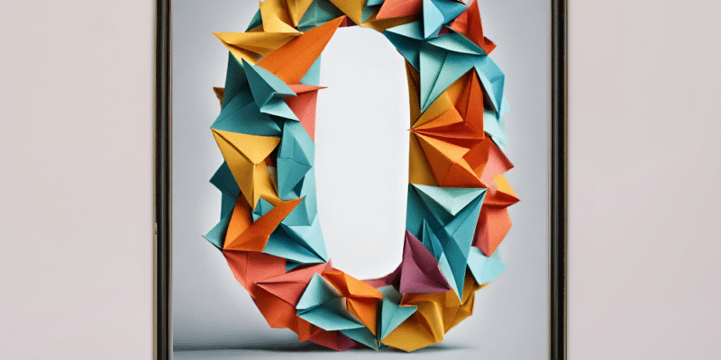 letter o made from origami.