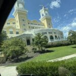 View of west baden hotel entrance.