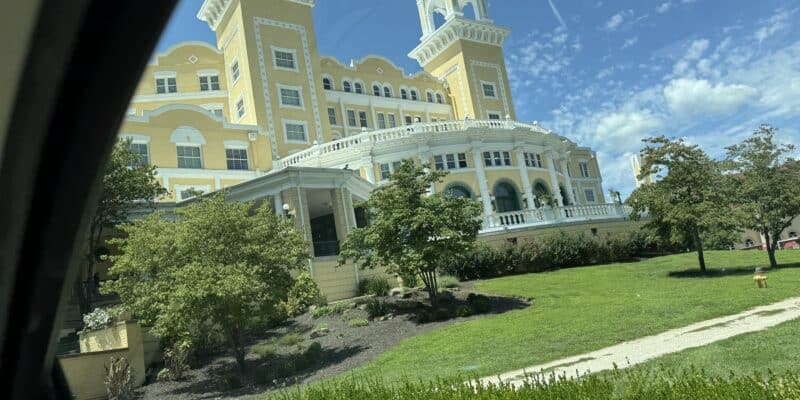 View of west baden hotel entrance.